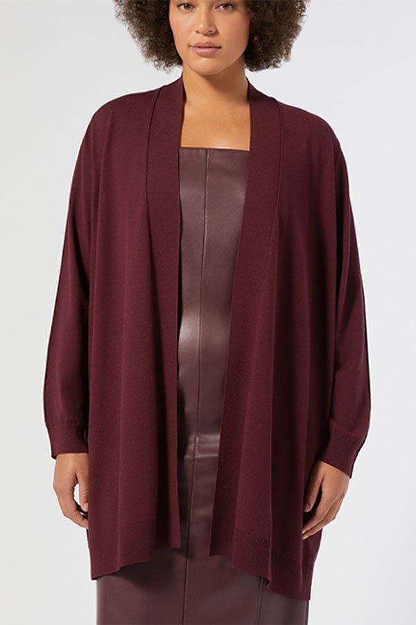 SENNA BROWN OVERSIZED VISCOSE CARDIGAN
