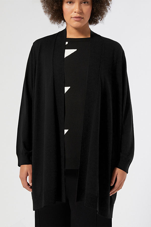 SENNA BLACK OVERSIZED VISCOSE CARDIGAN