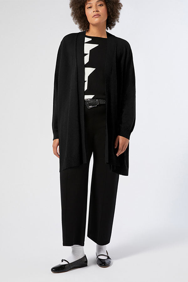 SENNA BLACK OVERSIZED VISCOSE CARDIGAN