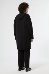 BLOCCO BLACK VISCOSE MAXI CARDIGAN