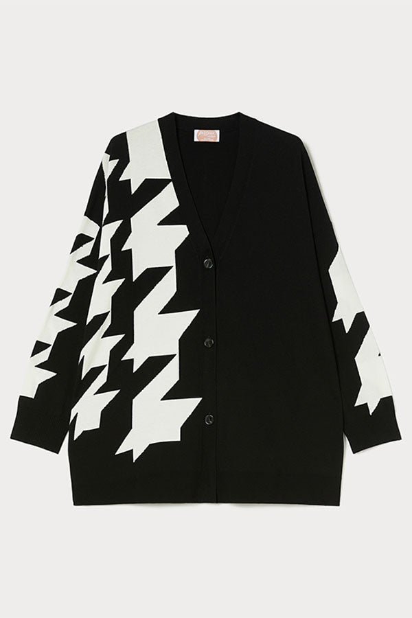 VINO PATTERNED VISCOSE CARDIGAN