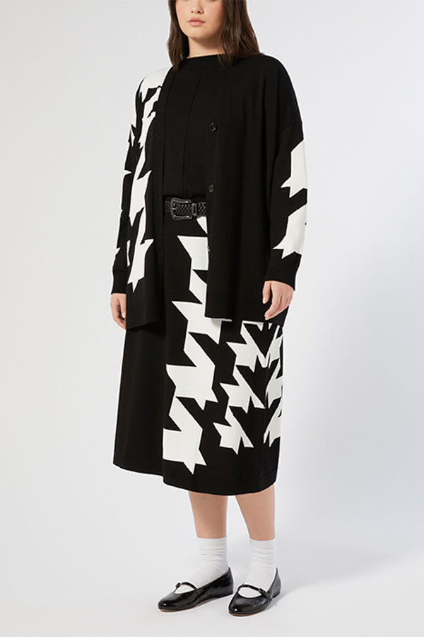 VINO PATTERNED VISCOSE CARDIGAN