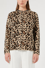 TAVOLA BEIGE JACQUARD WOOL-BLEND CARDIGAN