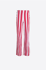 RED VERTICAL STRIPED SAILOR TROUSERS