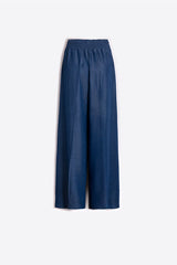 WIDE LEG TENCEL DENIM PLEATED JEANS