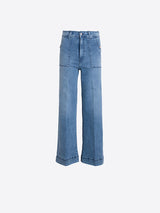 MARKED POCKETS STRAIGHT LEG JEANS