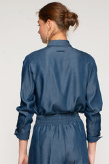 EMBROIDERED POCKET TENCEL DENIM SHIRT