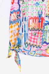 CAPRI-PRINT SIDE KNOT T-SHIRT