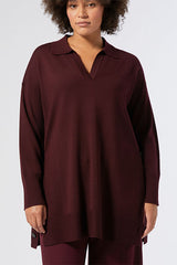 SNOB WOOL BLEND POLO SWEATER