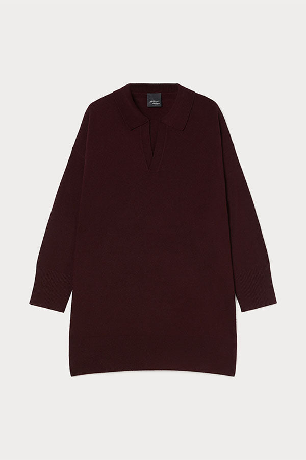 SNOB WOOL BLEND POLO SWEATER