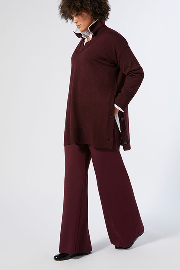 SNOB WOOL BLEND POLO SWEATER