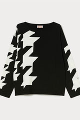 COTTAGE PATTERNED VISCOSE SWEATER
