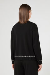 PULVINO BLACK WOOL-BLEND SWEATER