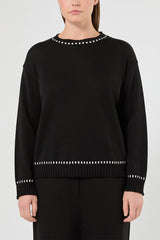 PULVINO BLACK WOOL-BLEND SWEATER