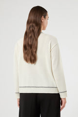 PULVINO WHITE WOOL-BLEND SWEATER