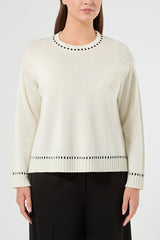 PULVINO WHITE WOOL-BLEND SWEATER