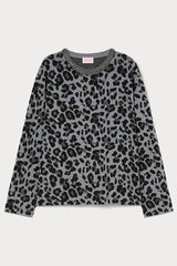UNITO GREY EMBROIDERED JACQUARD SWEATER