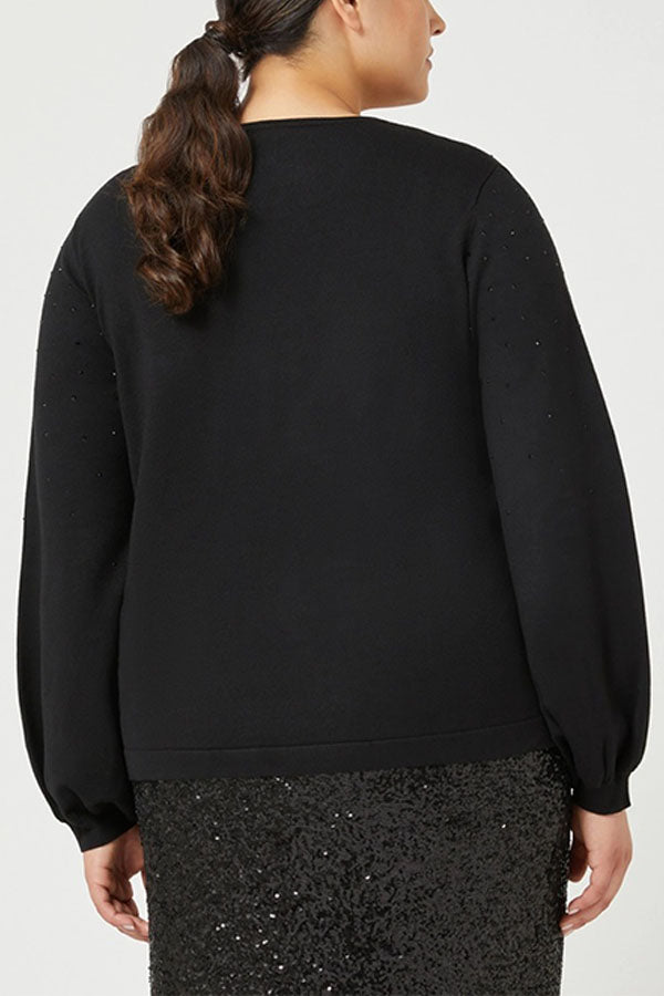 SAGITTA BLACK STRETCH VISCOSE JUMPER