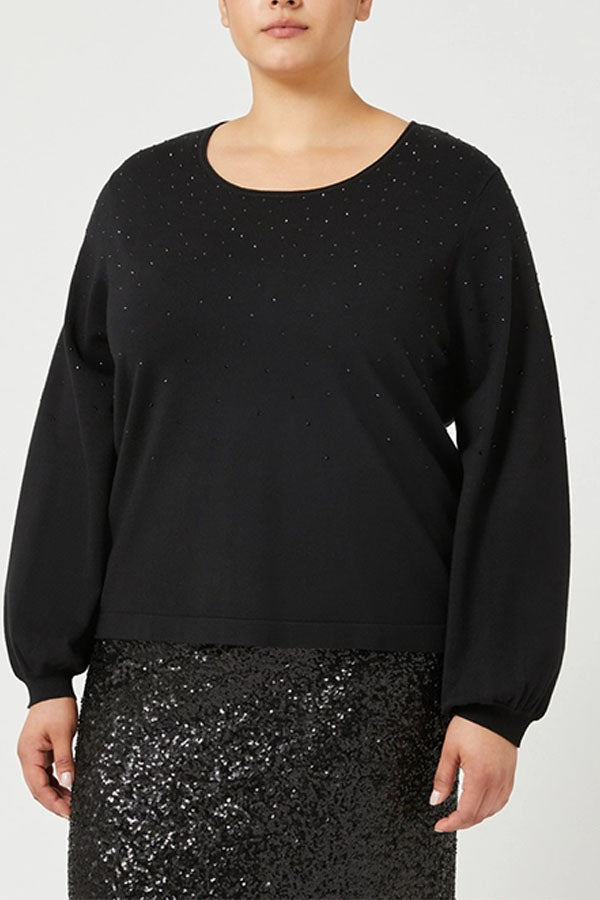 SAGITTA BLACK STRETCH VISCOSE JUMPER