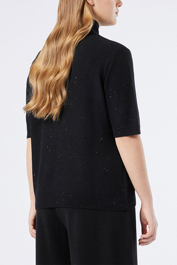 PIAVE WOOL SEQUIN POLO NECK JUMPER