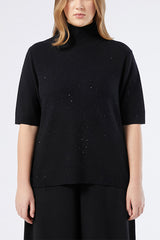 PIAVE WOOL SEQUIN POLO NECK JUMPER