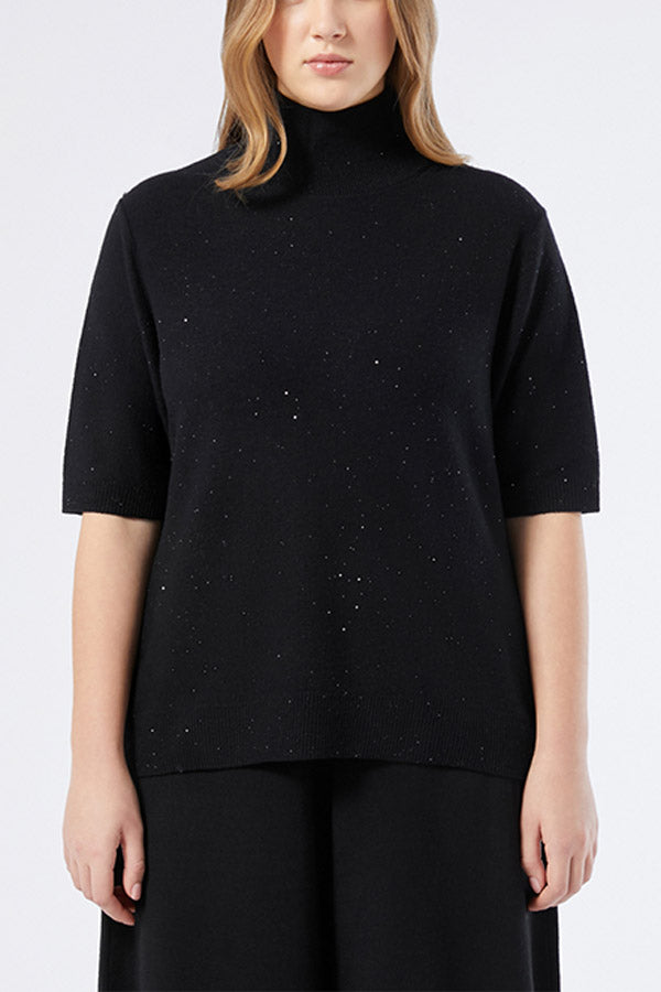 PIAVE WOOL SEQUIN POLO NECK JUMPER