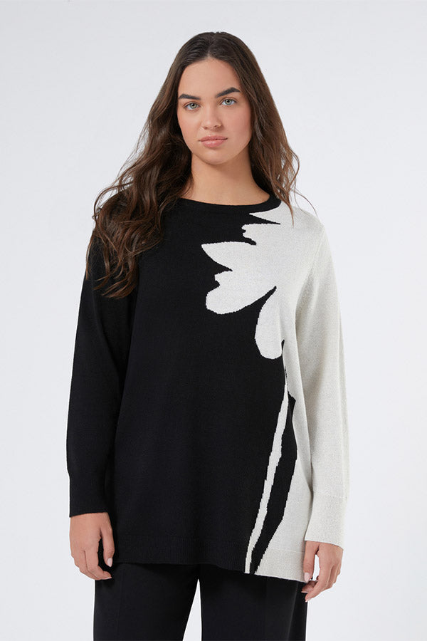ULRICO BLACK LUREX CASHMERE BLEND JUMPER