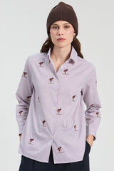BICOLOR SKI EMBROIDERY STRIPED SHIRT