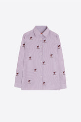 BICOLOR SKI EMBROIDERY STRIPED SHIRT