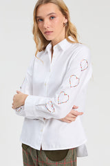WHITE RHINESTONE SHIRT