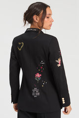 BLACK EMBROIDERED CUPID JACKET