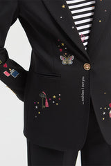 BLACK EMBROIDERED CUPID JACKET