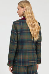 VELVET TARTAN BLAZER
