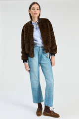 LEOPARD FUR BOMBER JACKET