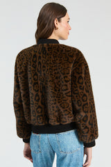 LEOPARD FUR BOMBER JACKET