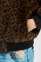 LEOPARD FUR BOMBER JACKET
