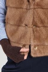 CAMEL FUR VEST