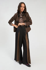 BLACK BROWN TWO-TONE TROUSERS