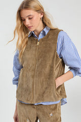 CAMEL REVERSIBLE CORDUROY VEST