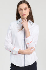 WHITE CONTRAST PIPING SHIRT