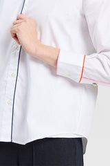 WHITE CONTRAST PIPING SHIRT