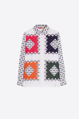 WHITE RHOMBUS GEOMETRIC SHIRT