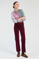 MULTICOLORED STRIPED FLORAL SHIRT