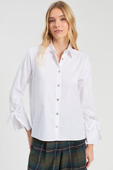 WHITE TIES CUFFS SHIRT