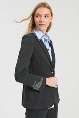 GREEN LUREX PINSTRIPE JACKET