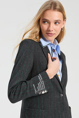 GREEN LUREX PINSTRIPE JACKET