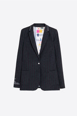 GREEN LUREX PINSTRIPE JACKET