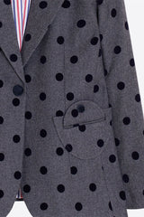 GREY FLOCKED POLKA DOT JACKET