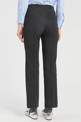 GREEN LUREX PINSTRIPE TROUSERS