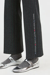 GREEN LUREX PINSTRIPE TROUSERS